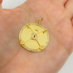 Load image into Gallery viewer, 14K Solid Gold Circle Lock and Key Pendant with Diamonds. GDP46