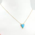 Load image into Gallery viewer, CN96244TQ. 14k Solid Gold Diamond and Turquoise Heart Necklace