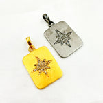 Load image into Gallery viewer, DC194. Diamond Silver Rectangle Star Pendant