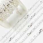 Load image into Gallery viewer, Sterling Silver Twisted & Diamond Cut Rectangle Chain
