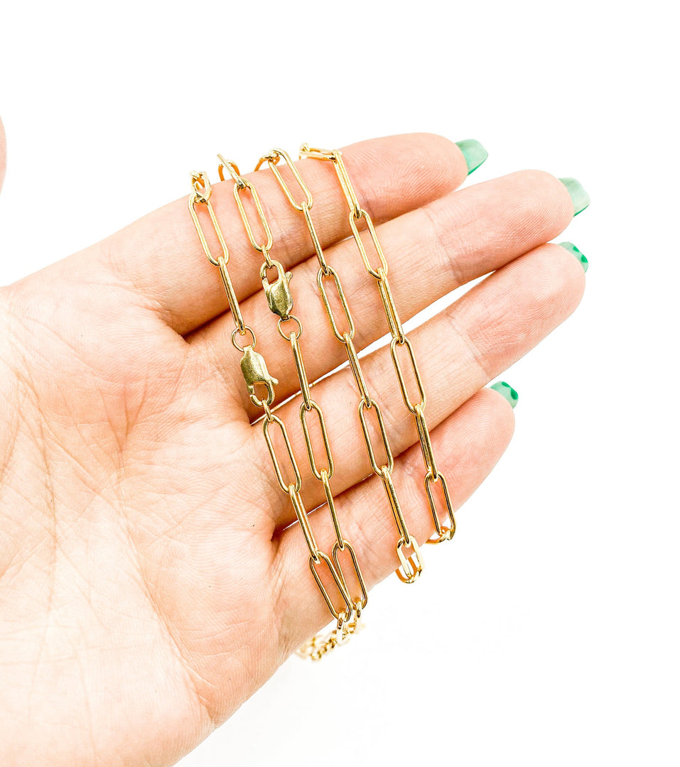 14k Gold Filled Finished Paperclip Link Necklace. 4002Necklace