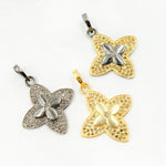 Load image into Gallery viewer, DP734B. Diamond Sterling Silver Flower Pendant