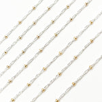 Load image into Gallery viewer, Silver Rope Chain with 14k Gold Filled Beads