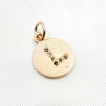 Load image into Gallery viewer, DC070. Diamond Sterling Silver Letter "L" Round Charm