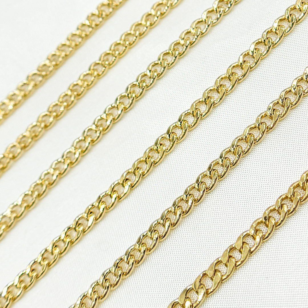 V60GP. Gold Plated 925 Sterling Silver Gold Plated Curb Chain