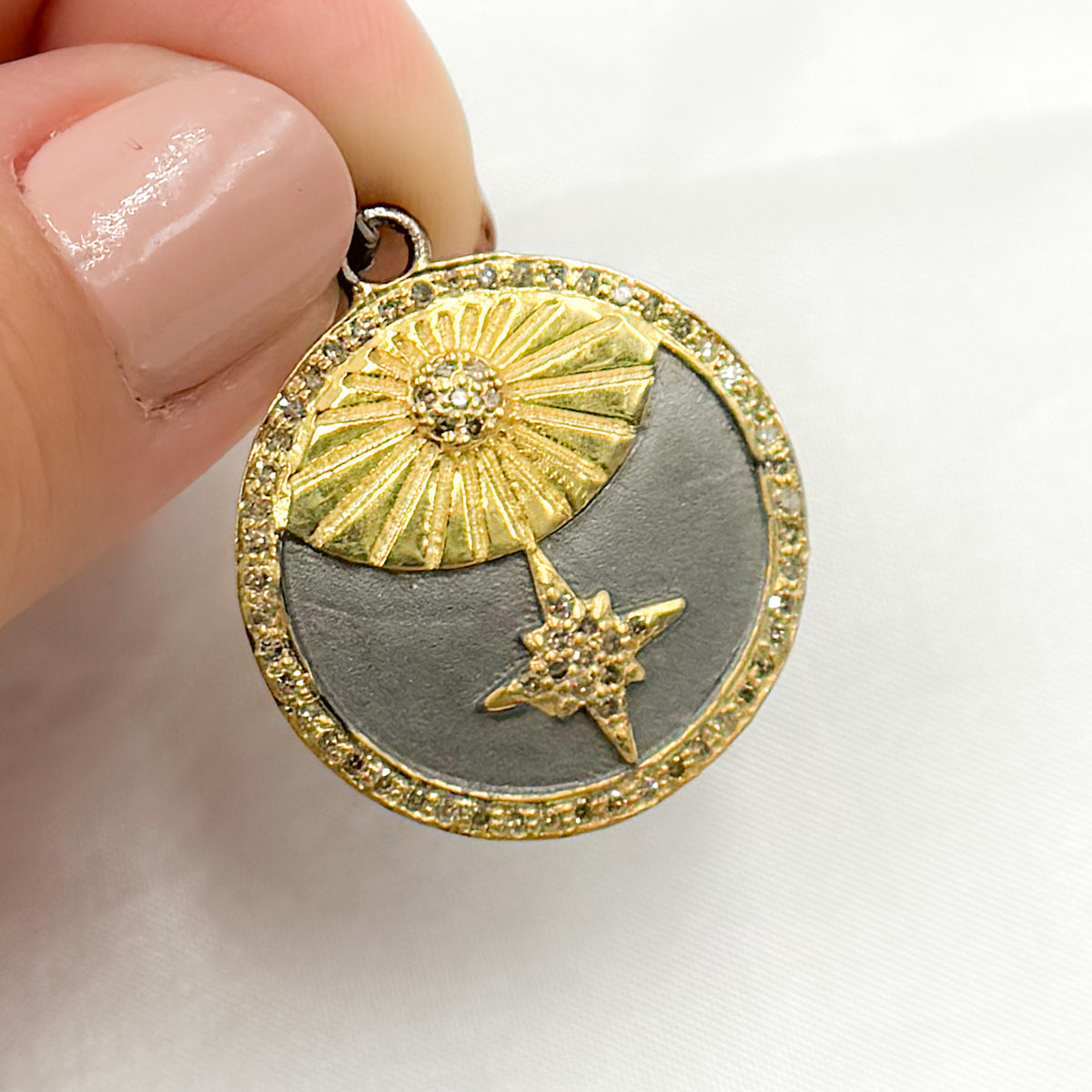 Shop Now Silver Round Star Pendant