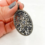 Load image into Gallery viewer, DP246. Diamond Sterling Silver Oval Star Pendant with Gemstone