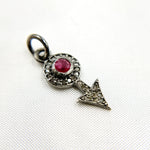 Load image into Gallery viewer, Diamond Silver Arrow Mini Charm with Gemstone