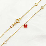 Load image into Gallery viewer, NT403413RU. 14K Solid Gold Diamond and Gemstone Flower Necklace