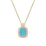 Load image into Gallery viewer, CP97443TQ12X10. 14K Solid Gold Diamond and Turquoise Pendant