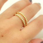 Load image into Gallery viewer, 14K Solid Yellow Gold Bead Ring