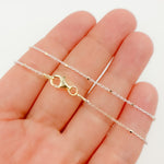 Load image into Gallery viewer, White Sterling Silver Chain with Gold Plated Cubes