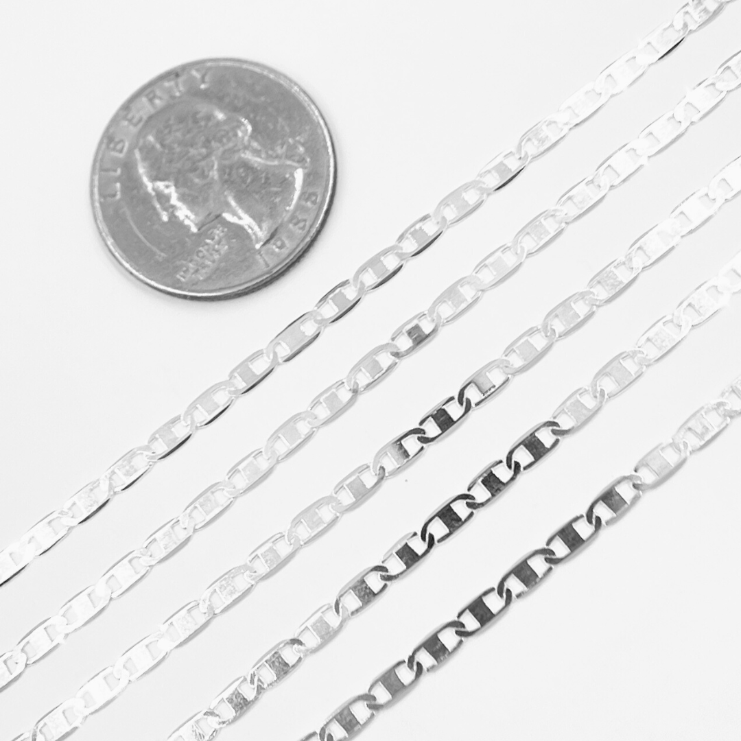 Z83SS.  Sterling Silver Flat Marina Chain