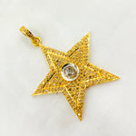 Load image into Gallery viewer, DP368. Diamond Sterling Silver Star Pendant with Polki Diamond