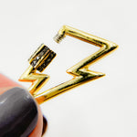 Load image into Gallery viewer, DC606. Diamond & Sterling Silver Lightning Bolt Carabiner Clasp