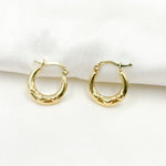 Load image into Gallery viewer, GER175. 14K Solid Gold Heart Hollow Hoops