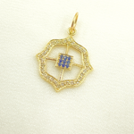 Load image into Gallery viewer, 14K Solid Gold Diamond Charm. Available in (Ruby & Blue Sapphire). GDP273