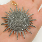 Load image into Gallery viewer, DP063. Diamond Sterling Silver Sun Pendant