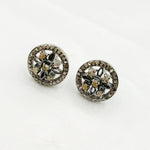 Load image into Gallery viewer, DE047. Diamond Black Rhodium Sterling Silver Round Studs