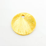 Load image into Gallery viewer, Gold-plated sterling silver brushed round flat disc charm with a single hole