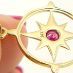 Load image into Gallery viewer, GDP280. 14K Solid Gold Gemstone Star Charm