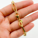 Load image into Gallery viewer, TRE001Bracelet. 4k Solid Yellow Gold Hollow Long and Short Link Bracelet