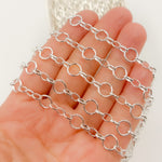 Load image into Gallery viewer, Silver Smooth 1 Round & 3 Oval Link Chain