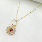 Load image into Gallery viewer, 14K Solid Gold Diamond Flower Charm. GDP211