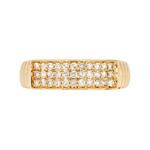Load image into Gallery viewer, 14K Solid Gold Diamond Cluster Band Ring
