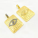 Load image into Gallery viewer, DP291. Diamond Sterling Silver Rectangle Eye Pendant