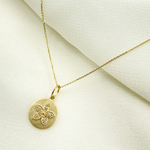 Load image into Gallery viewer, 14K Solid Gold Diamond Circle Flower Charm. GDP356