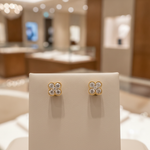 Load image into Gallery viewer, EFF51699. 14K Solid Yellow Gold Diamond Flower Studs