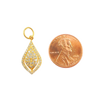 Load image into Gallery viewer, GDP146. 14K Solid Gold Charm. Drop Pendant with Diamonds