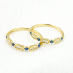 Load image into Gallery viewer, 14K Solid Gold Diamond & Blue Sapphire Ring