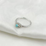 Load image into Gallery viewer, 14K Solid Gold Diamond and Turquoise Eye Ring.