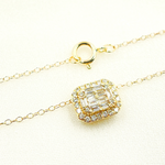 Load image into Gallery viewer, PFF32462. 14k Solid Yellow Gold Cable Link Necklace with Diamonds