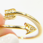 Load image into Gallery viewer, 14K Solid Gold Diamond Arrow Ring.