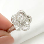 Load image into Gallery viewer, 14k Gold Diamond Flower Ring