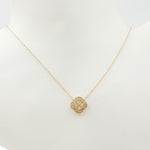 Load image into Gallery viewer, NFF71216. 14k Solid Gold Diamond Flower Baguette Necklace