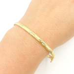 Load image into Gallery viewer, Bangle15. 14K Solid Gold Matte Star Textured Bangle