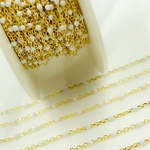 Load image into Gallery viewer, Gold Plated Sterling Silver Enamel White Color Cable Chains