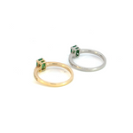 Load image into Gallery viewer, 14k Solid Gold Diamond and Emerald Statement Ring
