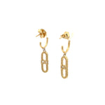 Load image into Gallery viewer, EFE52048. 14K Solid Gold and Diamonds Link Earrings