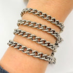 Load image into Gallery viewer, Oxidized Sterling Silver Smooth Curb Chain