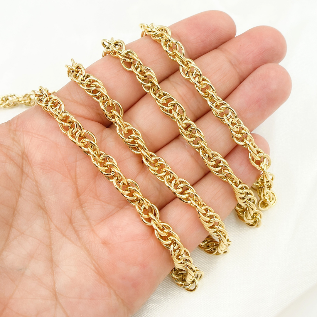 Y104GP. Gold Plated 925 Sterling Silver Rope Chain