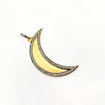 Load image into Gallery viewer, DP476. Diamond Silver Moon Pendant