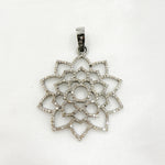 Load image into Gallery viewer, DP471. Diamond & Sterling Silver Flower Pendant