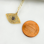 Load image into Gallery viewer, 14K Gold Evil Eye Shape Charm with Diamonds and Gemstones. GDP55