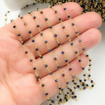 Load image into Gallery viewer, Coated Black Spinel Gemstone Faceted Rondel Wire Wrapped Chains. CBS02