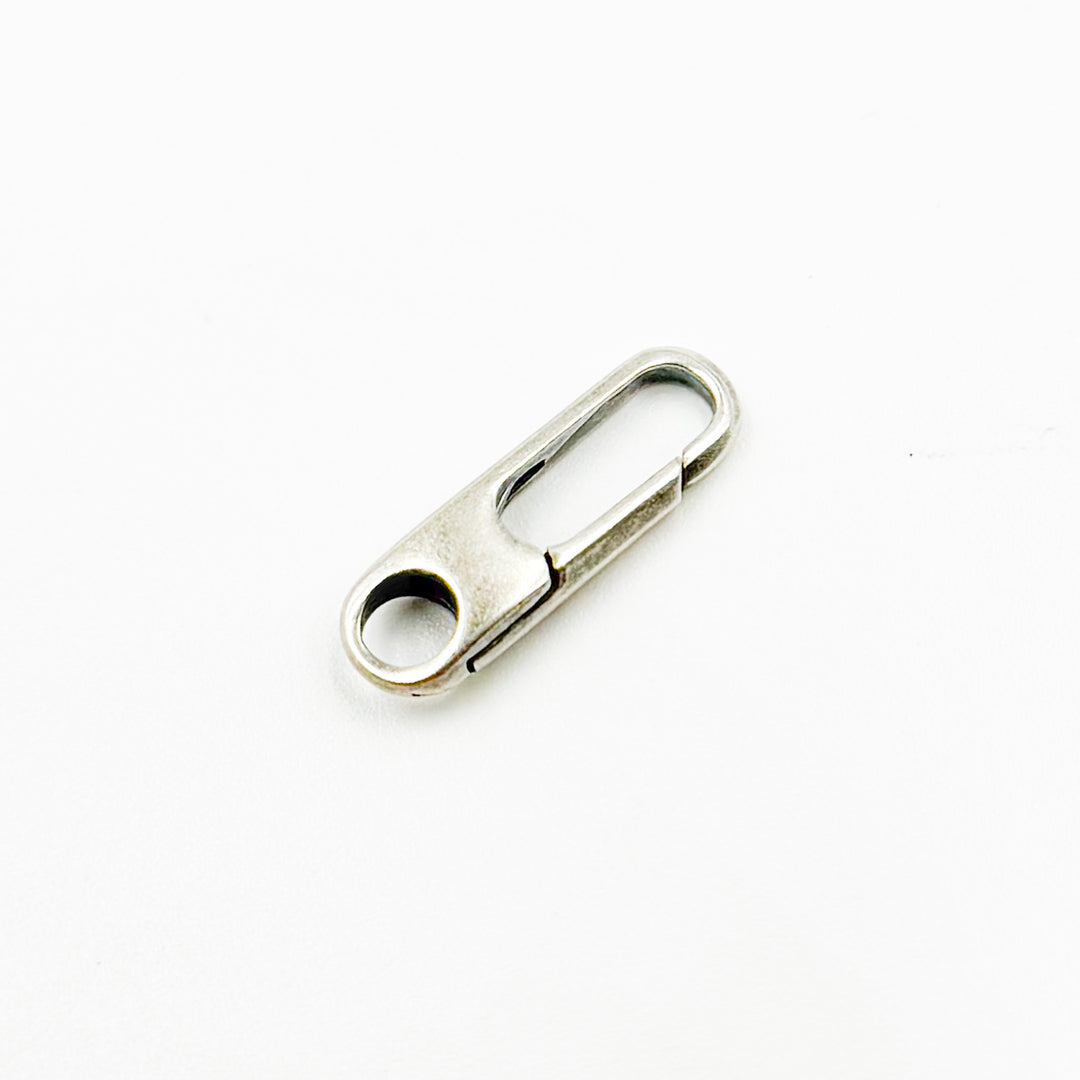 15MM Oxidized Sterling Silver Oval Clasp